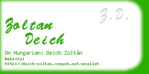 zoltan deich business card